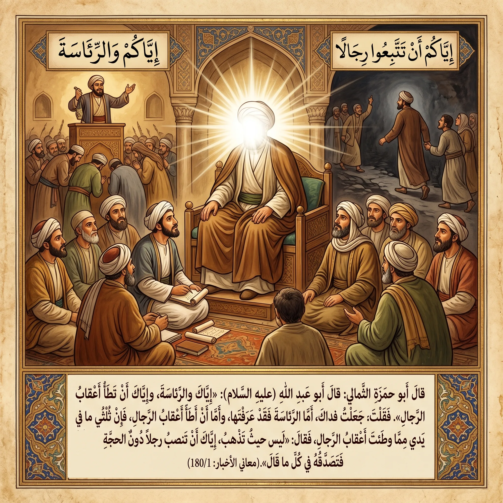 اياك والرئاسة اياك وان تطأ اعقاب الرجال